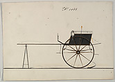 Dog CArt #1088, Brewster & Co.  American, Graphite, pen and black ink, watercolor and gouache with gum arabic