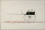 Dog Cart/Tandem Cart (unnumbered), Brewster & Co.  American, Pen and black ink, watercolor and gouache with gum arabic
