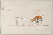 Design for Cart/Gig (unnumbered), Brewster & Co. (American, New York), Graphite, pen and black ink, watercolor and gouache with gum arabic
