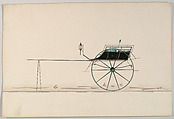 Tandem/Dog Cart (unnumbered), Brewster & Co. American, Pen and black ink, watercolor and gouache with gum arabic