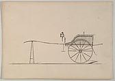 Wicker Pony Cart (unnumbered), Brewster & Co.  American, Graphite, black ink, watercolor