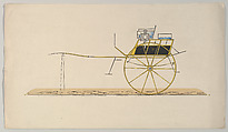 Dog Cart (unnumbered), Brewster & Co.  American, Hand colored engraving,  from a carriage journal such as Le Guide du Carrosier or The Coachmakers' International Journal.
