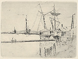 Shore with Barges, from "The Swedish Fine Art Print Society Portfolio" (Föreningen för Grafisk Konst), Axel Fridell  Swedish, Etching and drypoint