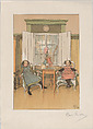 Kersti's Guests (Kerstis Främmande), from "The Swedish Fine Art Print Society Portfolio" (Föreningen för Grafisk Konst), Carl Larsson Swedish, Color lithograph; first state of two