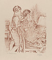 Music Lesson (En Musikstund), from "The Swedish Fine Art Print Society Portfolio" (Föreningen för Grafisk Konst), Hjalmar Strååt Swedish, Lithograph in brown ink