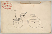 Design for Phaeton, no. 347, Brewster &amp; Co. (American, New York), Pen and black ink with red ink stamp