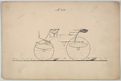Design for Phaeton, no. 372, Brewster & Co.  American, Pen and black ink, watercolor and gouache
