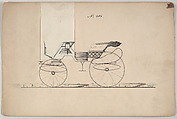 Design for Phaeton, no. 406, Brewster & Co. (American, New York), Pen and black ink, watercolor and gouache