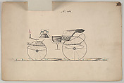 Design for Phaeton, no. 406, Brewster &amp; Co. (American, New York), Pen and black ink, watercolor and gouache