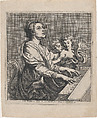 Saint Cecilia playing the virginals, accompanied by two singing angels, Willem Panneels  Flemish, Etching; second state of two