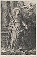 Saint Catherine holding palm leaves and a sword, two putti overhead holding a laurel, Schelte Adams à Bolswert  Dutch, Etching and engraving; second state of two (undescribed)