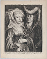 Saint Pepin I and his daughter, Saint Begga, Franciscus Van Den Steen  Netherlandish, Engraving