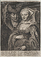 Saint Pepin I and his daughter, Saint Begga, Anton Joseph von Prenner  Austrian, Etching; reverse copy