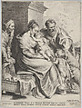 The Holy Family with Saint Elizabeth and John the Baptist as a Child, Lucas Vorsterman I Flemish, Engraving; third state of five (Hollstein)