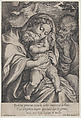 The Holy Family with Saint John the Baptist, Jean-Baptiste Barbé Flemish, Engraving; first state of three (Hollstein)