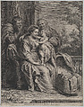 The Holy Family with Saint Anne, Schelte Adams à Bolswert  Dutch, Engraving; first state of two