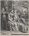 The Holy Family with Saint Anne, Schelte Adams à Bolswert  Dutch, Engraving; second state of two