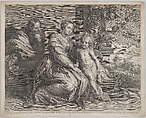 The Holy Family with a parrot, Schelte Adams à Bolswert  Dutch, Engraving; third state of three (Hollstein)