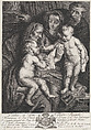 The Holy Family with Saint Elizabeth and the infant Saint John the Baptist, Phillip Joseph Tassaert  Flemish, Etching