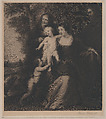 The Holy Family with Saint Anne and the infant Saint John the Baptist, Charles Schlecht German, Engraving