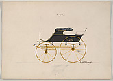 Design for Phaeton, no. 766, Brewster & Co.  American, Pen and black ink with watercolor an gouache and gum arabic.