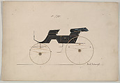 Design for Phaeton, no. 770, Brewster & Co.  American, Pen and black inik, watercolor and gouache with gum arabic