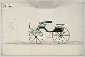Design for Phaeton, no. 992, Brewster &amp; Co. (American, New York), Pen and black ink, watercolor and gouache with gum arabic