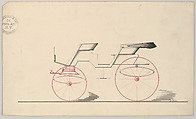 Design for Phaeton (unnumbered), Brewster & Co.  American, Pen and black ink, watercolor and gouache