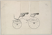 Design for Phaeton (unnumbered), Brewster & Co. (American, New York), Graphite, pen and black in, watercolor and gouache