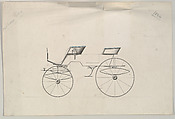 Design for Phaeton (unnumbered), Brewster &amp; Co. (American, New York), Graphite, pen and black in, watercolor and gouache