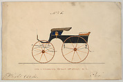 Design for Phaeton, no. 6, John C. Parker & Co. American, Pen and black ink, watercolor and gouache with gum arabic.
