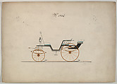 Design for Two Seat English Pony Phaeton, no. 1064, Brewster & Co.  American, Pen and black ink, watercolor and gouache with gum arabic