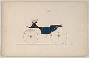 Landaulet #763, Brewster & Co.  American, Pen and black ink, watercolor and gouache with gum arabic