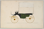 Design for Landaulet, no. 881, Brewster & Co. (American, New York), Pen and black ink, watercolor and gouache with gum arabic