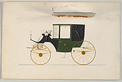 Landaulet #881, Brewster &amp; Co. (American, New York), Pen and black ink, watercolor and gouache with gum arabic