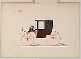 Landaulet #906, Brewster &amp; Co. (American, New York), Pen and black ink, watercolor and gouache with gum arabic and metallic ink