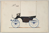 Design for Landaulet, no. 980, Brewster & Co. (American, New York), Pen and black ink, watercolor and gouache with metallic ink