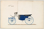 Design for Landaulet, no. 988, Brewster & Co. (American, New York), Pen and black ink, watercolor and gouache, with gum arabic and metallic ink