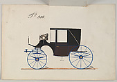 Landaulet #980, Brewster &amp; Co. (American, New York), Pen and black ink, watercolor and gouache with metallic ink