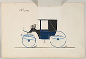 Landaulet #1009, Brewster &amp; Co. (American, New York), Pen and black ink, watercolor and gouache with gum arabic