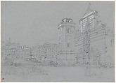 Piazza del Duomo, Messina, Sicily, William Leighton Leitch British, Scottish, Graphite with white heightening
