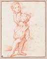 Full-length Figure of a Standing Boy, Bartolomeo Schedoni  Italian, Red chalk; framing lines in red chalk