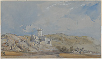 Château de Lourdes, William Callow British, Watercolor over graphite, white gouache (bodycolor)