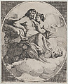 Jupiter and Juno seated on clouds, with an eagle holding thunderbolts below at left, Willem Panneels  Flemish, Etching; second state of two (Hollstein)