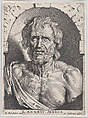The bust of Seneca, in a niche, Lucas Vorsterman I Flemish, Etching and engraving; second state of two