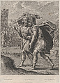 Achilles and Priam, in conversation outside of Troy, Lucas Vorsterman II Flemish, Etching and engraving