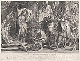 The Head of Cyrus brought to Queen Tomyris, Gaspard Duchange French, Engraving; first state of two