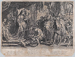 The Head of Cyrus brought to Queen Tomyris, Gaspard Duchange French, Engraving; first state of two