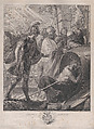 The meeting of Diogenes of Sinope and Alexander the Great, Quirin Mark Austrian, Engraving; first state of two (undescribed)
