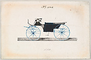 Landaulet #1043, Brewster & Co.  American, Hand colored lithograph with pen and black ink, watercolor and gouache and metallic ink.